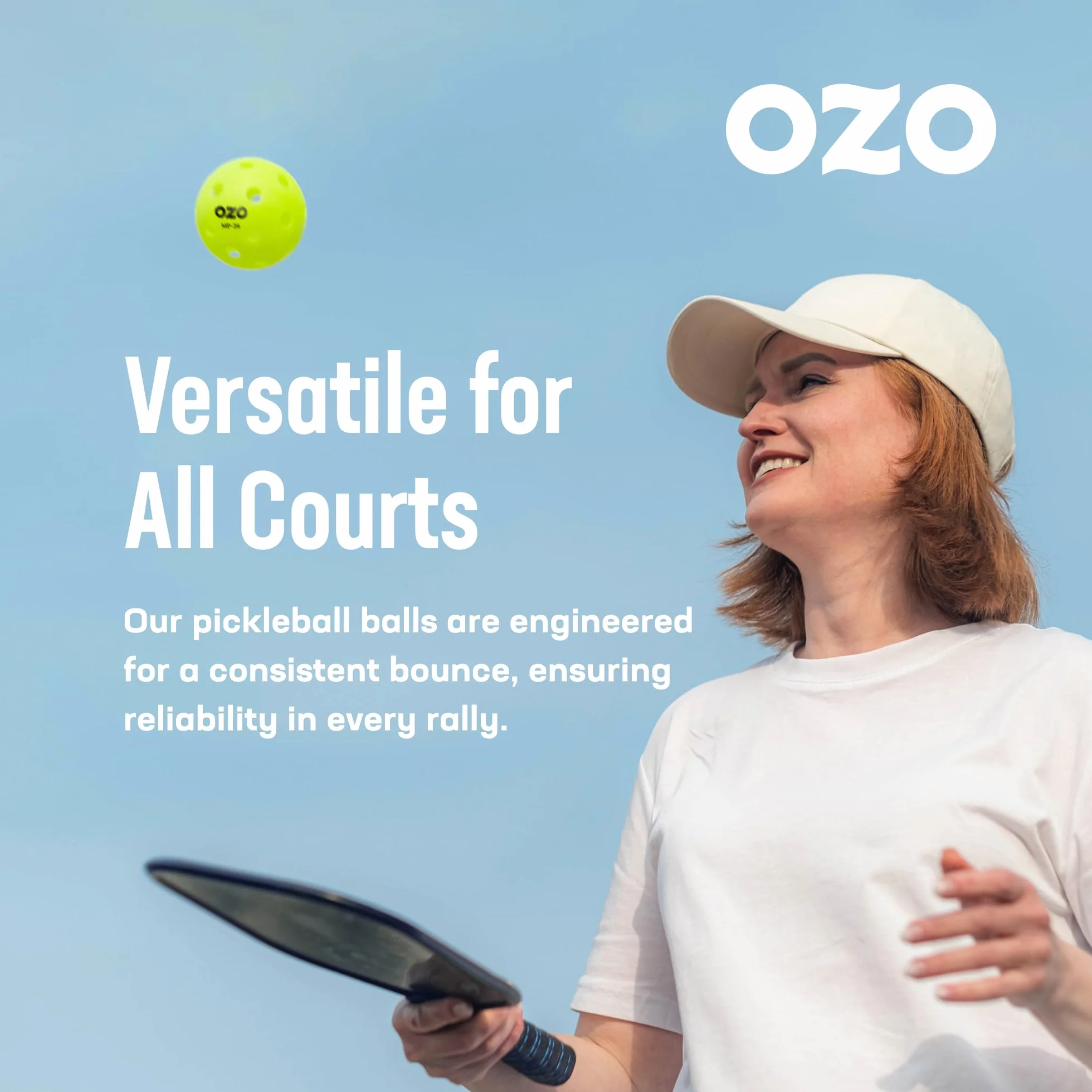 OZO Pickleball - Lot de 12 Balles d'Intérieur, 26 Trous, Moulage par Rotation, Neon Green