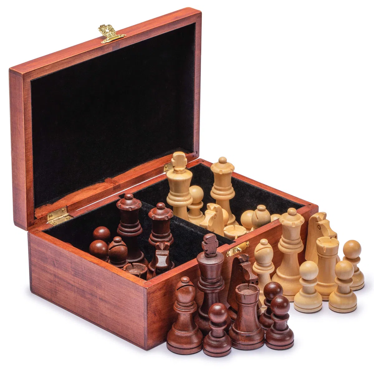 Husaria Staunton Tournoi No. 6 Jeu de pièces d'échecs avec 2 Reines supplémentaires et Une boîte en Bois, Rois de 98 millimètres