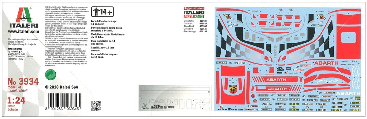 ITALERI- IVECO E5 HIWAY Abarth, I3934, Non renseigné