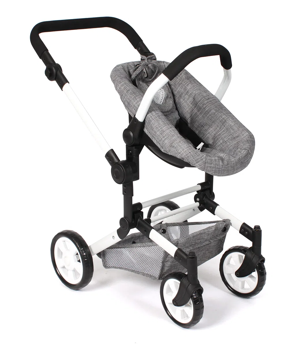 Bayer Chic 2000 Poussette poupée 3 en 1 Linus Pliable réglable | Set 3 en 1 avec nacelle transformable et siège auto, poignée réglable de 47 à 78 cm.