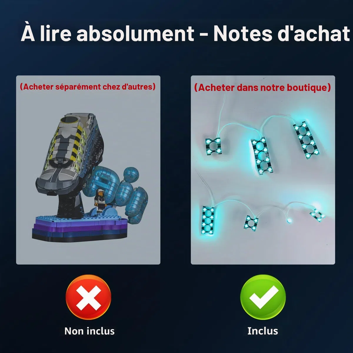 Lot de 95 lampes LED compatibles avec Lego 43025 Nike Air Max (pas de modèle) - Kit d'éclairage décoratif compatible avec Lego Nike Air Max - 95 blocs de construction