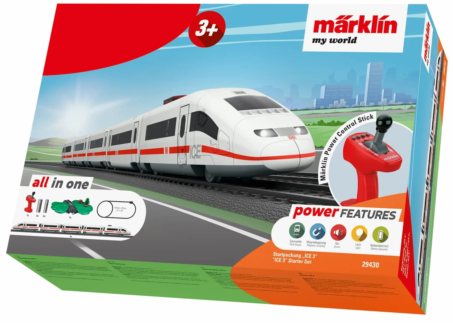 Märklin My World Ice 3 Kit de démarrage électrique à Grande Vitesse 63 cm avec télécommande à partir de 3 Ans
