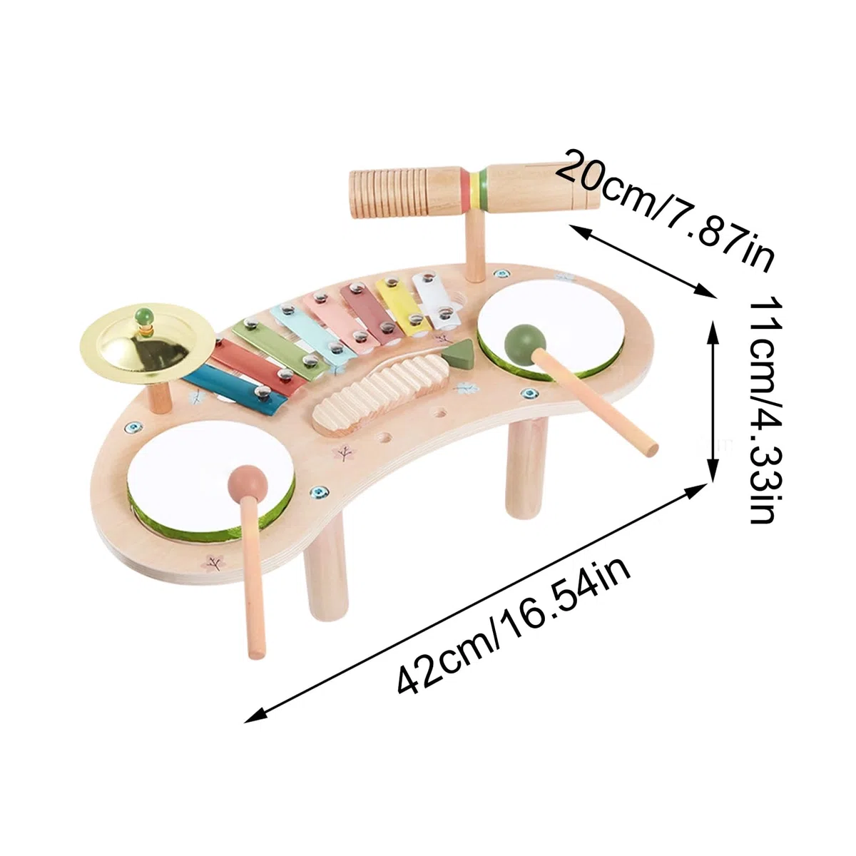 Batterie Enfant 7-en-1 Xylophone Enfant bois