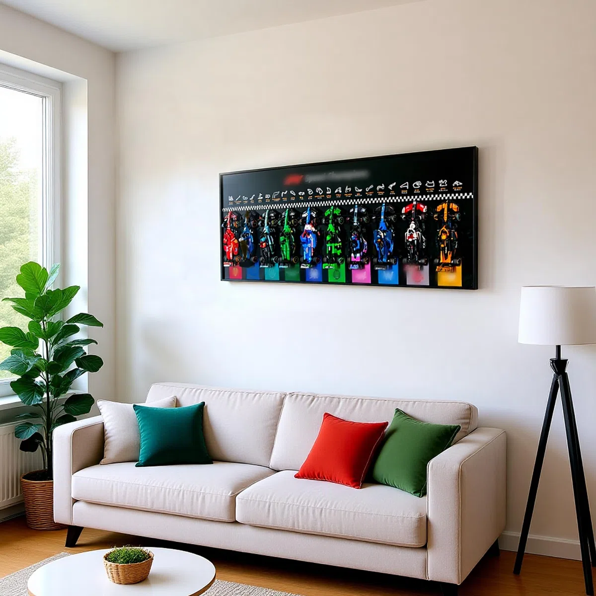 Cadre Compatible avec Speed Champions F1, 10 in 1 77242-77251 Modèles Wall Display, 110 x 40 cm Tableau Mural Idéal for Salon et Bureau Salle Salle d'exposition (modèles Non Inclus)