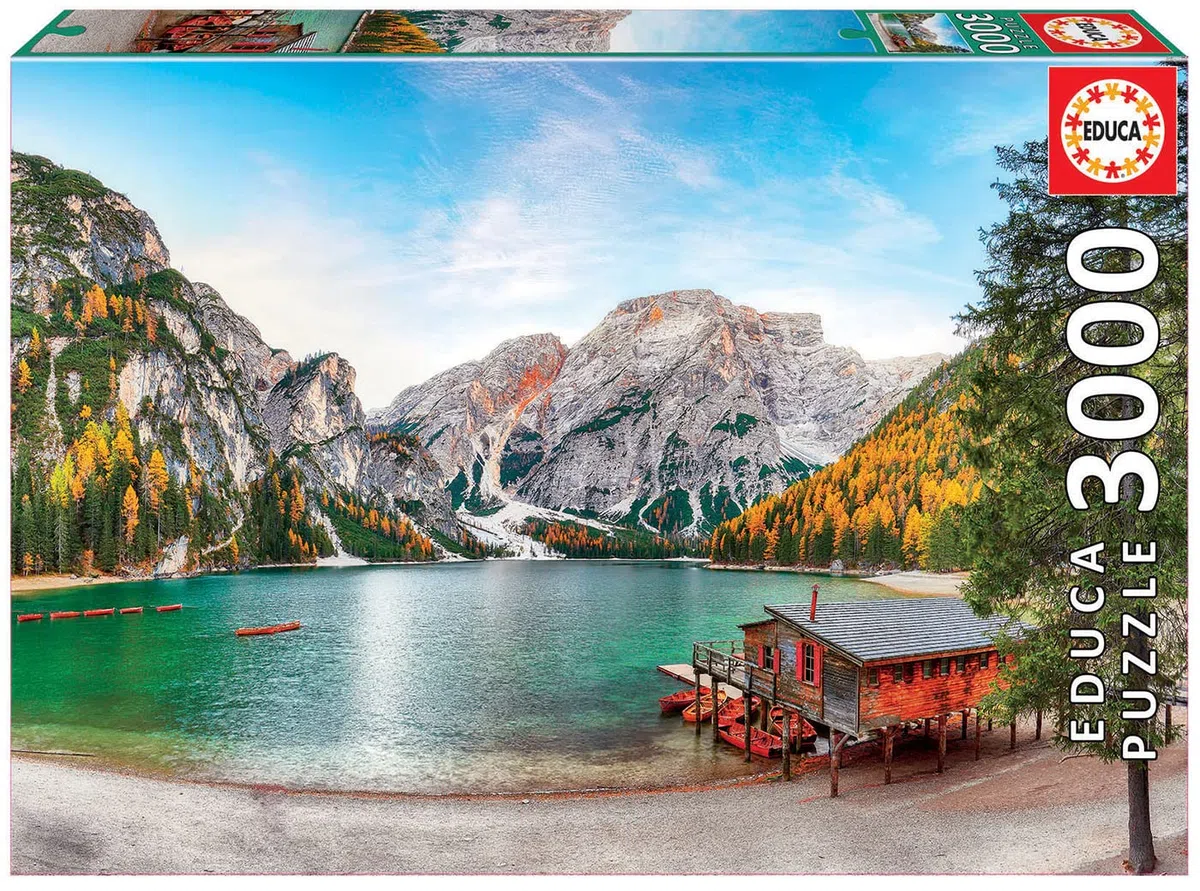 Educa - Braies de lac en Automne | Puzzle de 3000 pièces | Mesure approximative: 120 x 85 cm | Comprend Un Service de pièce Perdue au Stock d'échappement | À partir de 14 Ans (19281)