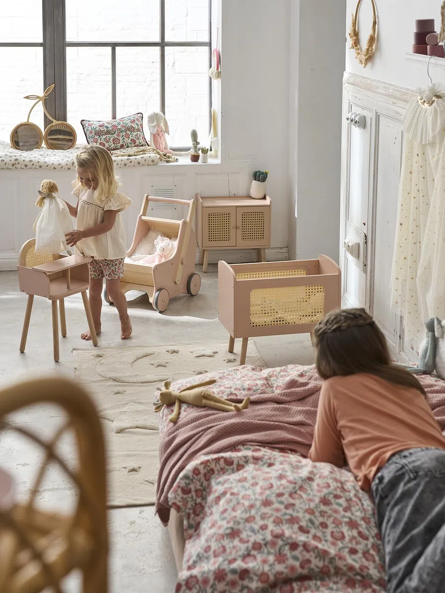VERTBAUDET Chaise Haute en cannage et Bois Multicolore TU