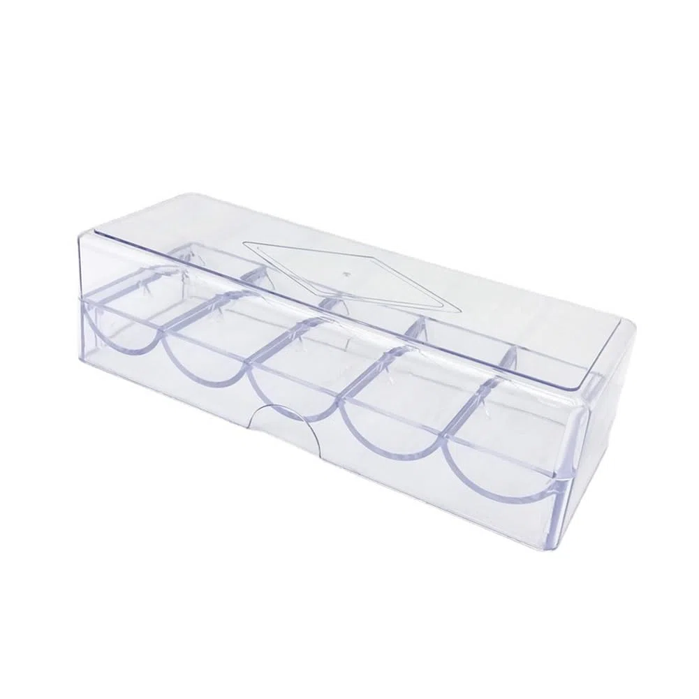 Rack à jetons de poker en acrylique transparent avec couvercle, pour 100 jetons chacun