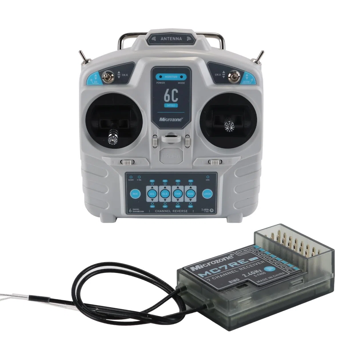 WANGCL Kit émetteur et récepteur RC 2,4 GHz 6 canaux pour quadrirotor FPV RC Racing Voiture Bateau Hélicoptère Mode Gauche