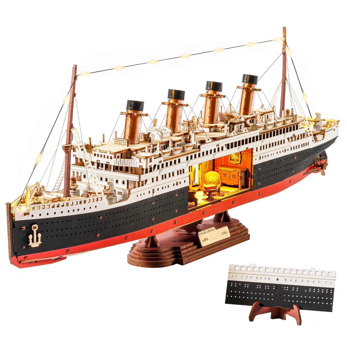 ROBOTIME Puzzle 3D en bois 1912 Eternal Atlantic Voyager, kits de modèles pour adultes à construire, cadeaux d'artisanat de décoration de maison pour adultes et adolescents
