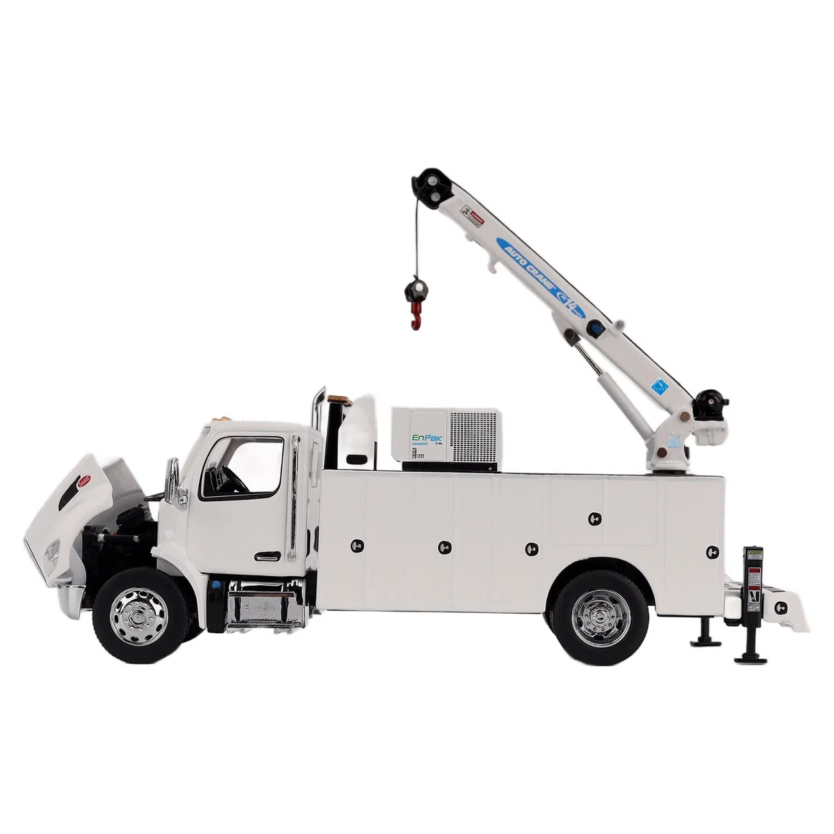 Peterbilt Modèle 536 Auto-Crane Titan85-Body HC14 Camion de travail avec Miller EnPak (blanc) – Série Transport | Modèle de collection moulé sous pression à l'échelle 1:50 71214