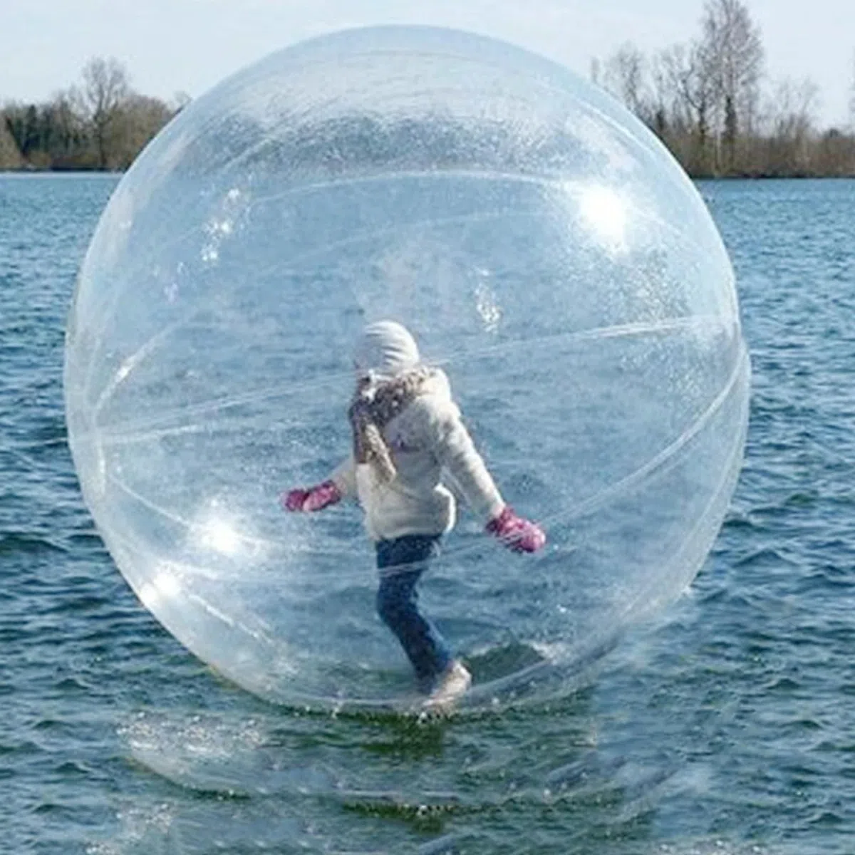 Ballon gonflable pour piscine, lac, plage – Boule à bulles transparente avec fermeture éclair pour enfants et adultes