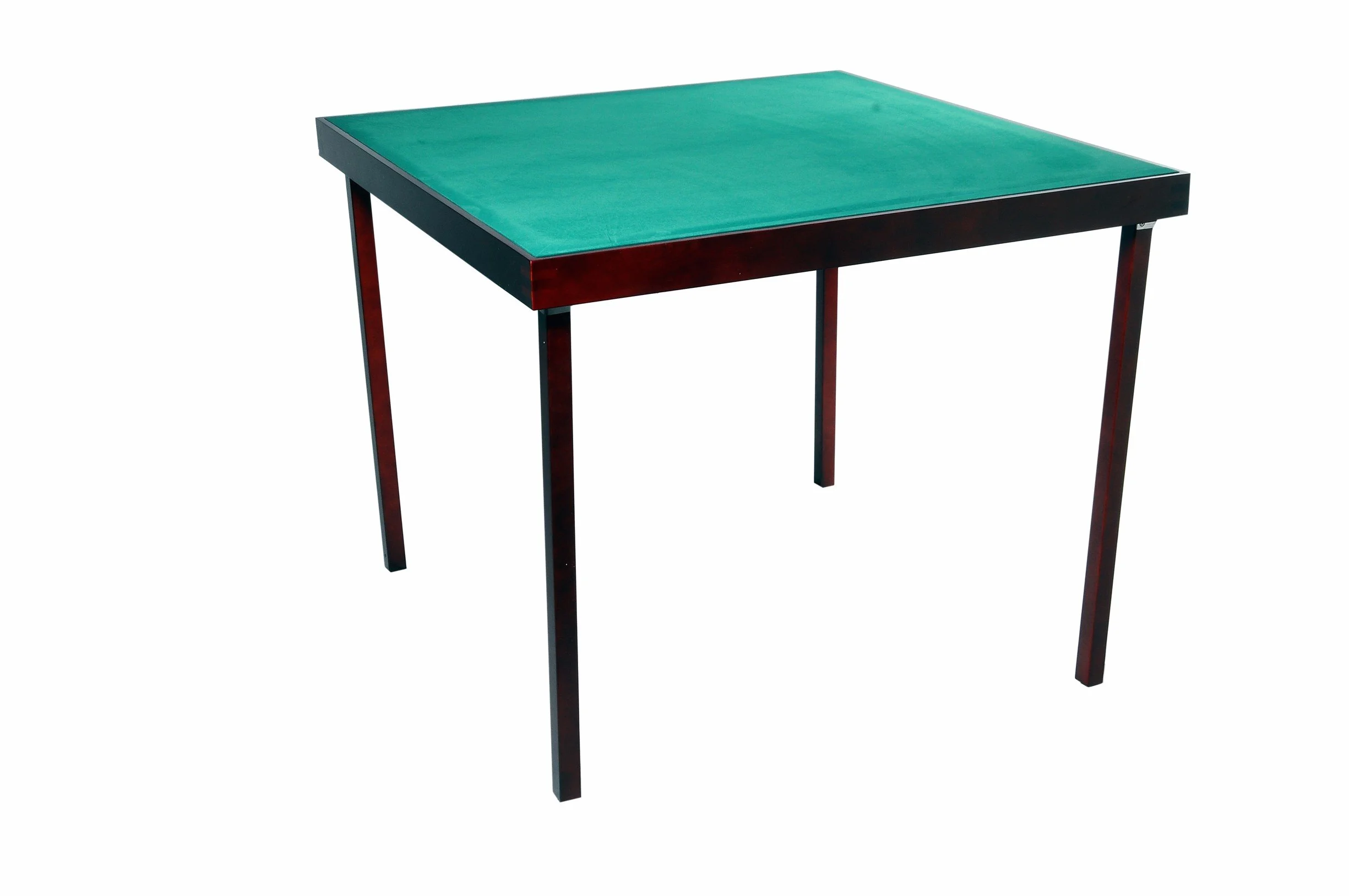 Engelhart Table de Poker Pliante en Bois 79 x 79 cm – Table de Jeux de Cartes et Bridge Pliable Carrée 4 Joueurs avec Feutrine Verte 390503