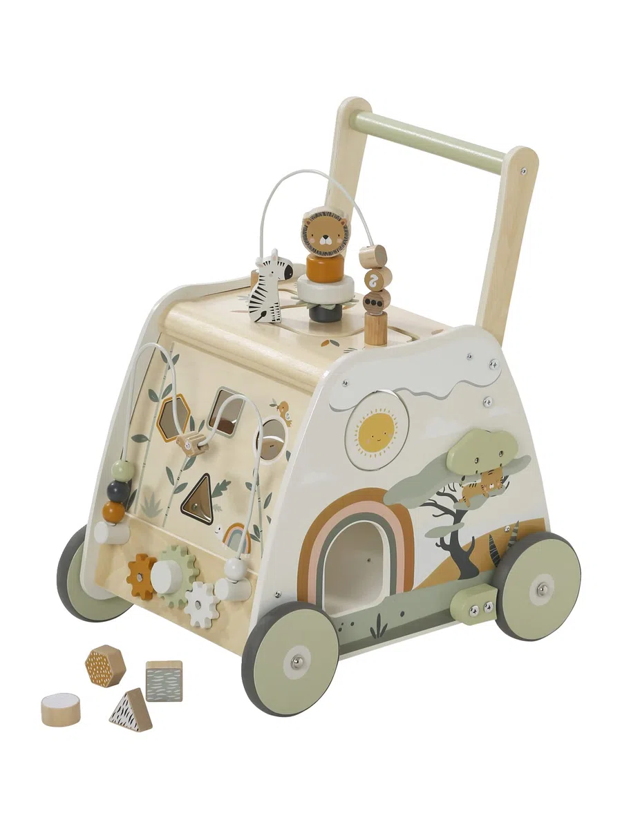 VERTBAUDET Jouet Chariot de Marche Multi Activités Bois FSC vert TU