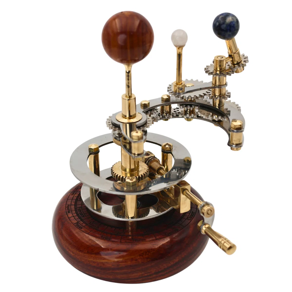 Modèle de système solaire | Orrery d'astronomie éducative et décorative | Planétarium mécanique en laiton de qualité supérieure (Terre et lune de 20,3 cm)