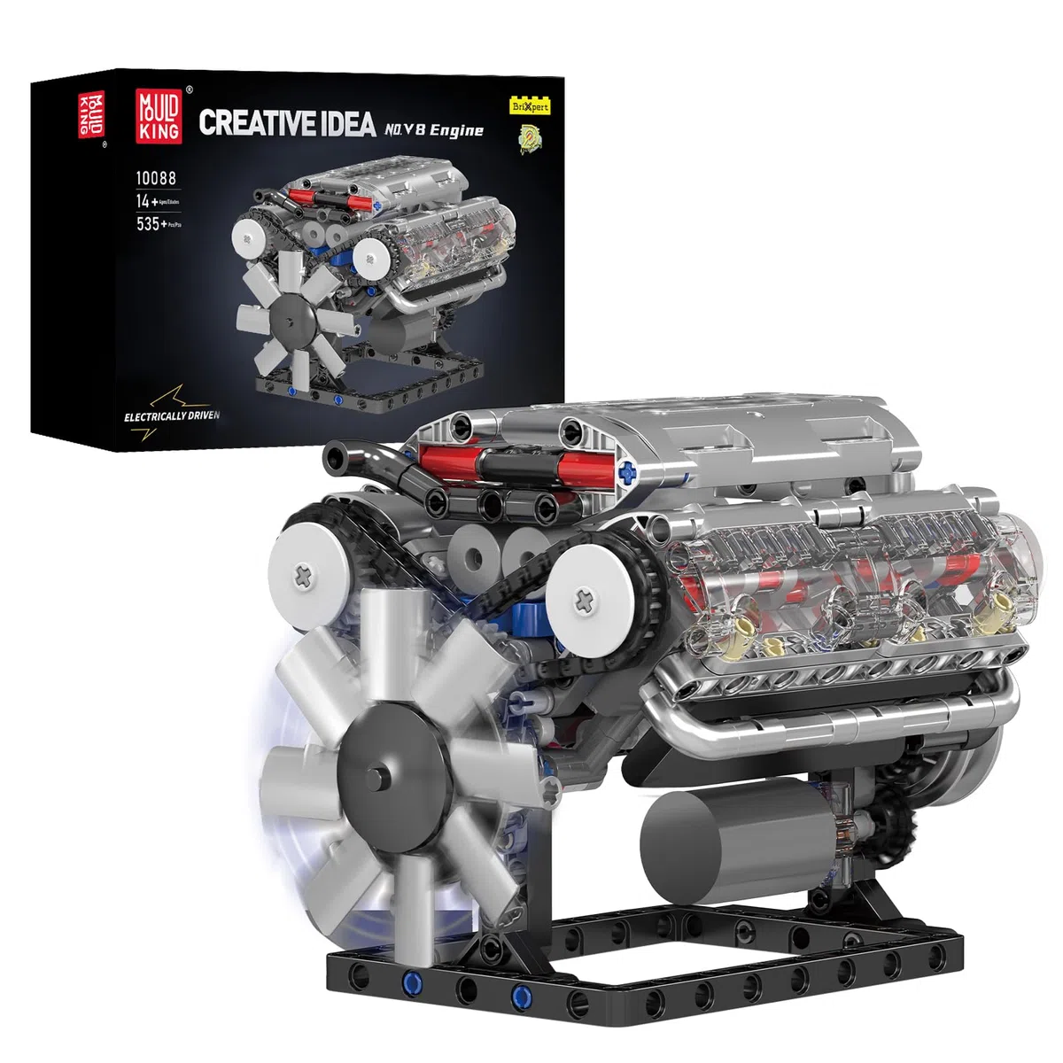 Mould King 10088 Technique V-8 Moteur modèle de Blocs, 535 pièces Moteur modèle de kit de Construction comme Un Jouet/Cadeau