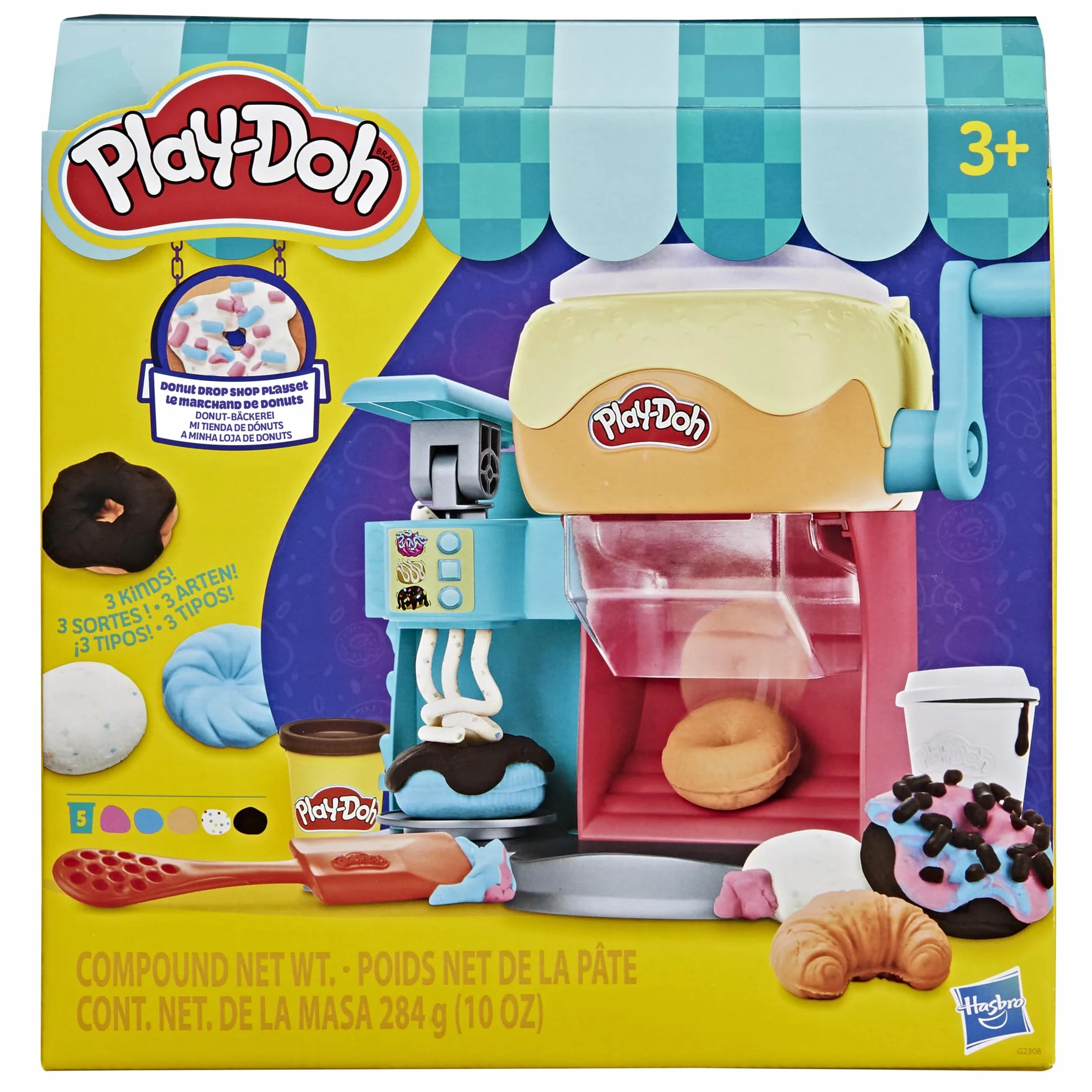 Play-Doh Le Magasin de Beignets, Coffret de pâte à Modeler, Jouet de Nourriture factice, Loisirs créatifs pour Enfants, dès 3 Ans