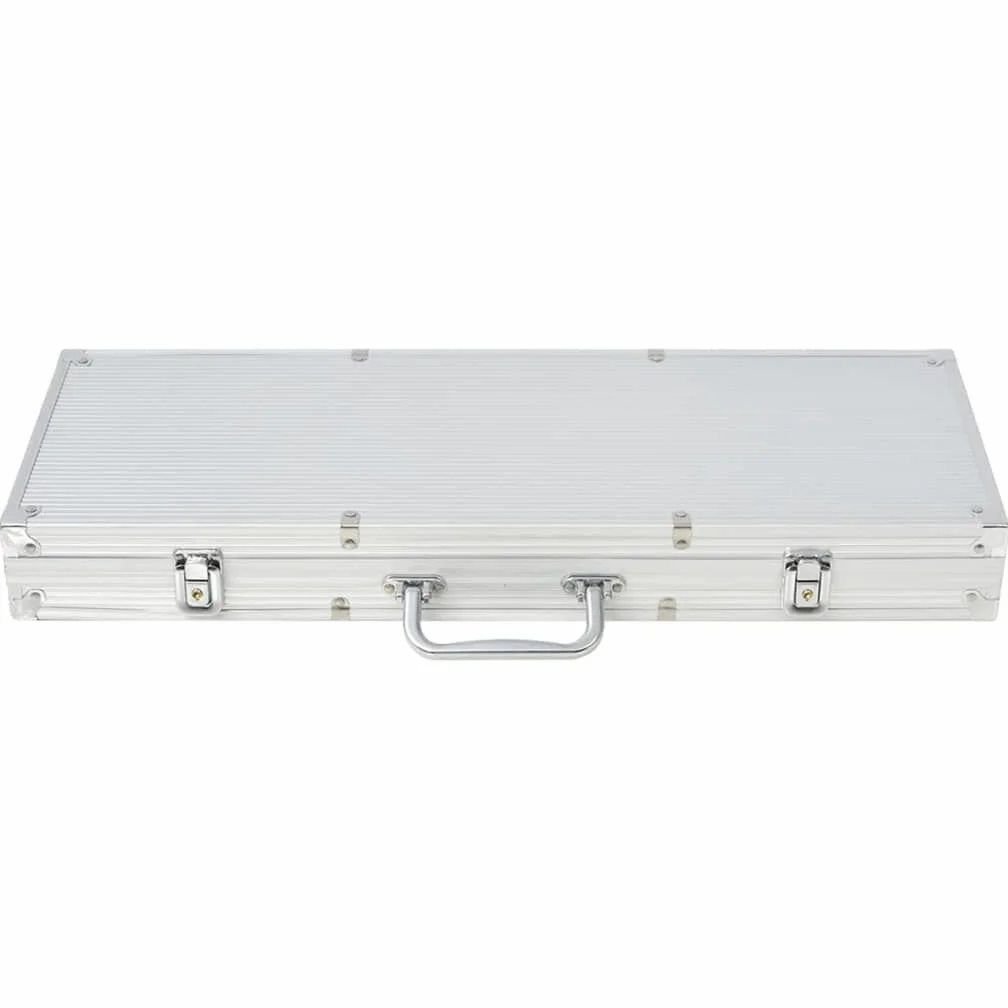 Jeu de Poker avec 500 jetons en Aluminium Coffret malette élégant pour soirées Casino Maison Voyage Set Complet avec Cartes Boutons dé