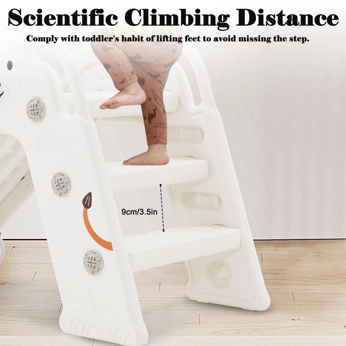 HOMCENT Toboggan pour Enfants de 1 à 3 Ans, Pliable, pour extérieur et intérieur, Toboggan de Jardin pour Tout-Petits, Coins arrondis pour économiser de l'espace (Gris, 111x37x54 cm)