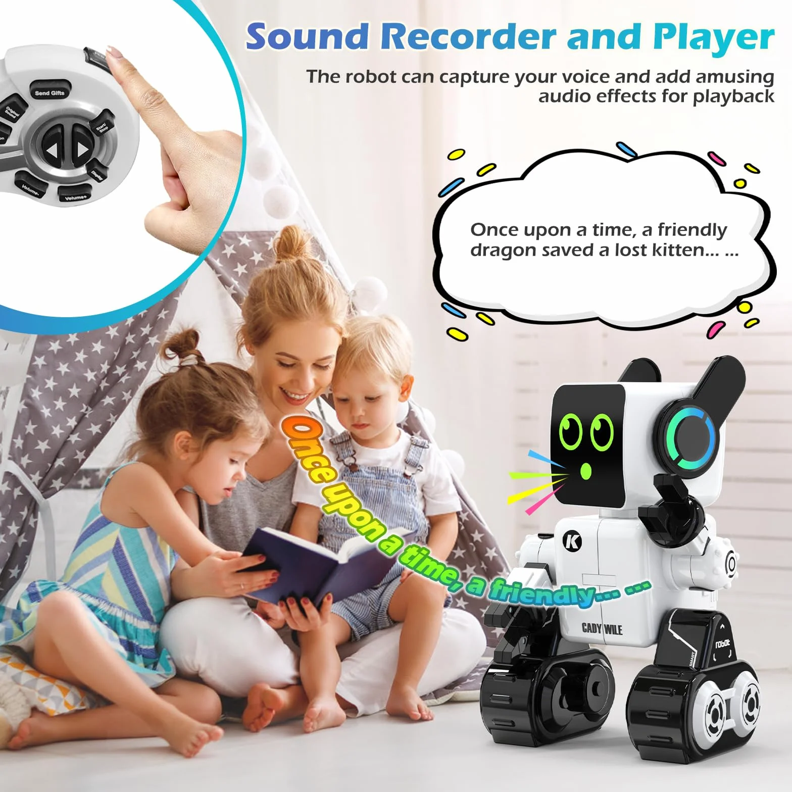 anysun Jouet Robot pour Enfants, Robots RC Intelligents avec Tactile, Application et Télécommande, Jouet Robot Programmable, Marche, Danse, Chant, Conversation, pour Garçons Filles