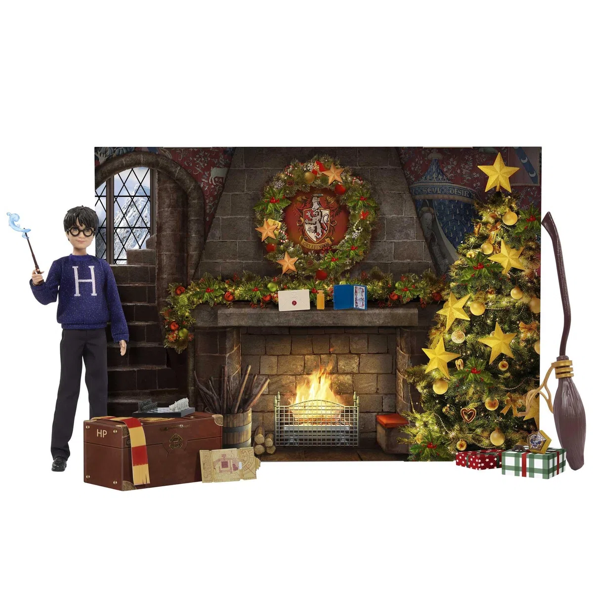 Mattel Harry Potter Calendrier De L’Avent Gryffondor Avec Poupée Harry Potter (30 Cm) Et 24 Accessoires Surprises, Jouet Enfant, Dès 6 Ans, HND80