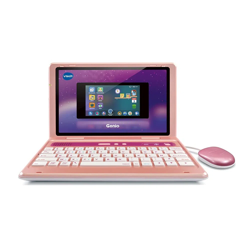 VTech Genio, Mon Premier Vrai ordi ! (Rose) + Adaptateur Secteur