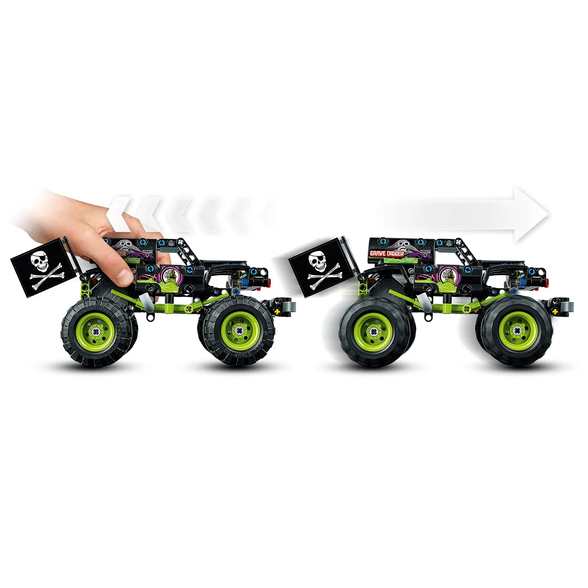 LEGO 42118 Technic Monster Jam Grave Digger, Voiture Télécommandée Tout-Terrain, Monster Truck Jouet, Buggy Radiocommandé, Cadeau Enfants Dès 7 Ans