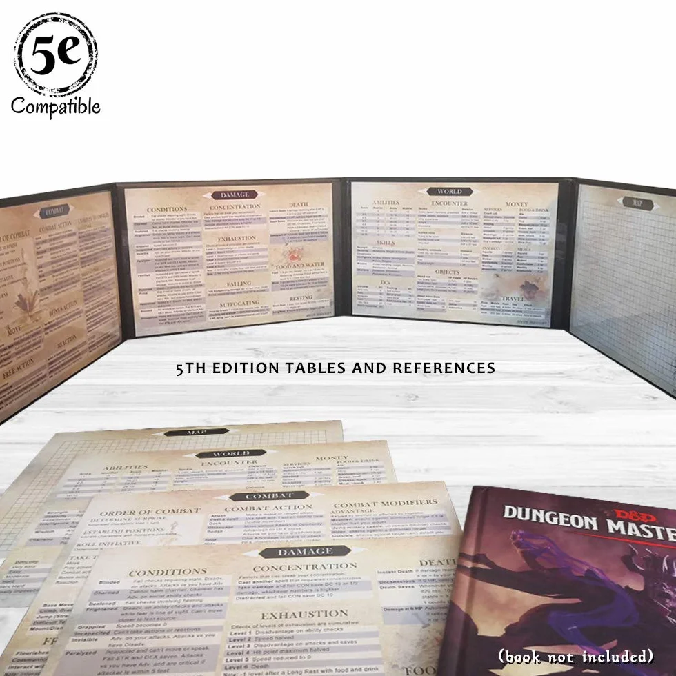 Summoning Dungeon Master Screen | ÉCRAN Polyvalent, Personnalisable, Dry-Erase, pour Les Jeux DE RÔLE