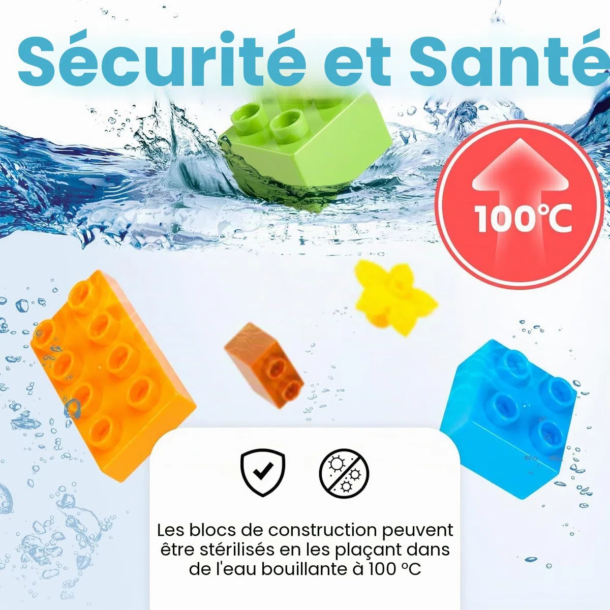 WYSWYG Grand Jeu de Blocs, Compatible, Jeu de Blocs de Base colorés, adapté aux 3-4-5 Ans, 240 Blocs