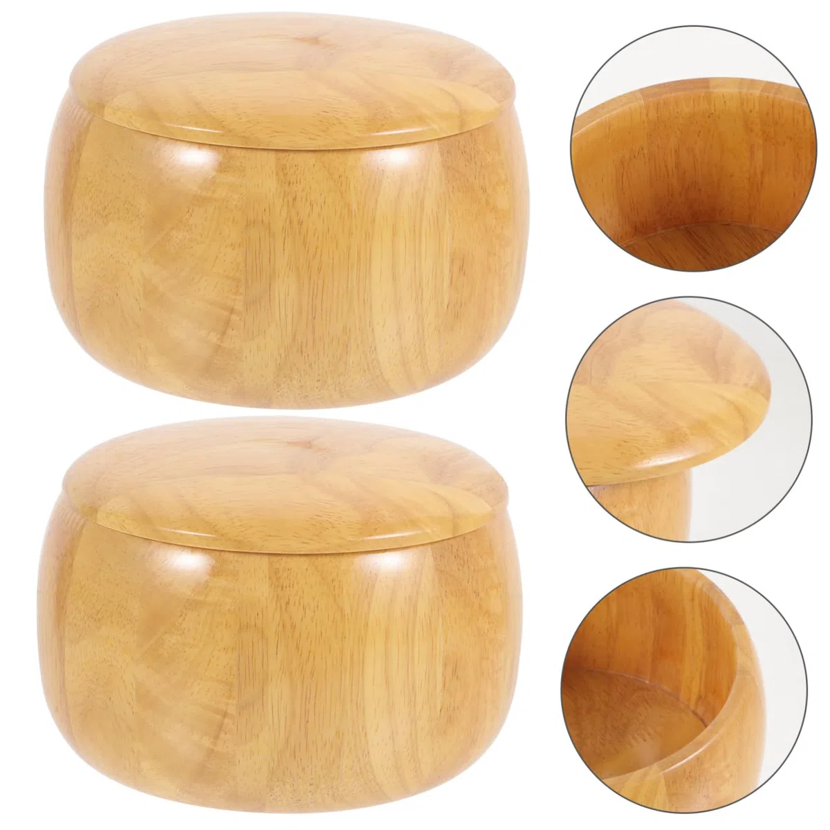 KOMBIUDA Boîte de Rangement pour Pièces de Jeu Go en Bois Massif, Grosse Capacité, Portable, Lot de 2, Maison ou Salle de Jeu D'échecs