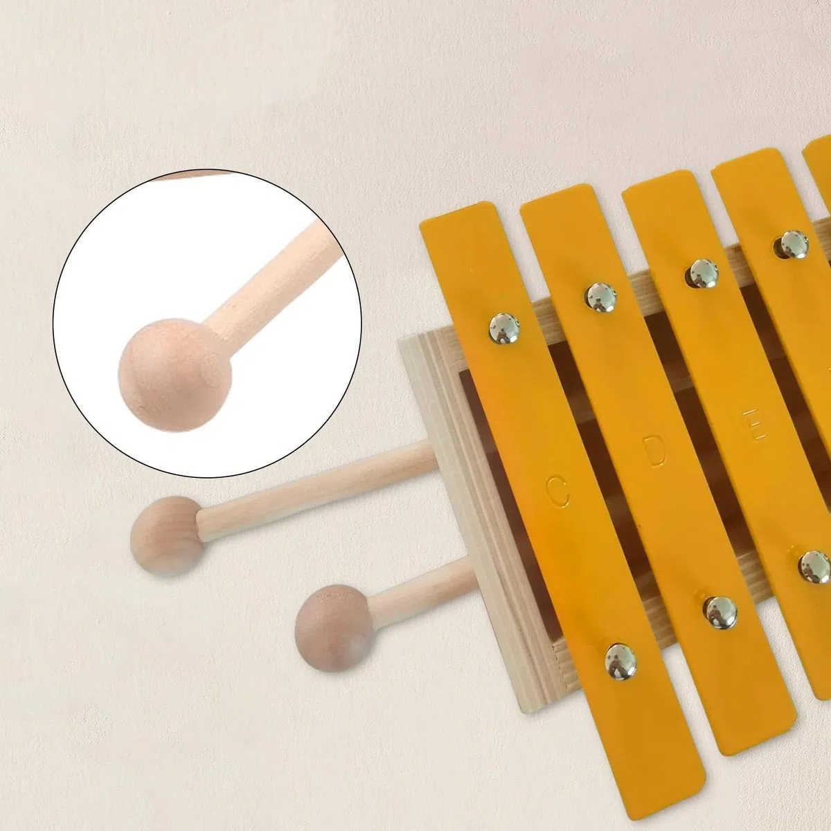 Instrument De Musique Xylophone En Bois Glockenspiel Classique 13 Notes Couleur Bois Xylophone Touches Métalliques Percussion Cadeau Pour Débutants