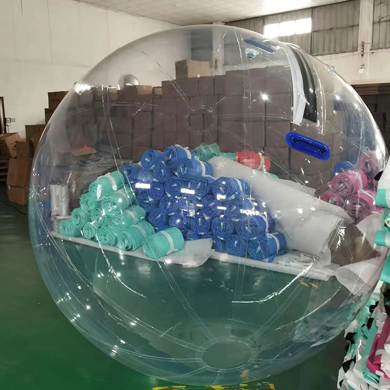Ballon de marche gonflable avec pompe électrique et fermeture éclair en PVC transparent pour divertissement aquatique et activités de piscine