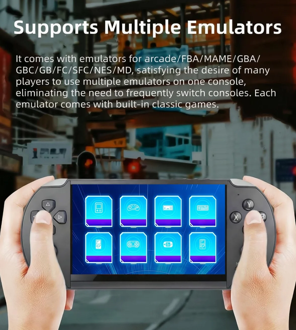 5,1 Pouces Console de Jeu Portable Plusieurs Simulateurs Rétro Vidéo/Musique/E-Book/Téléviseur Indoor/Outdoor/Travel Larisure de Jeu électronique Anniversaire/Cadeau de Vacances