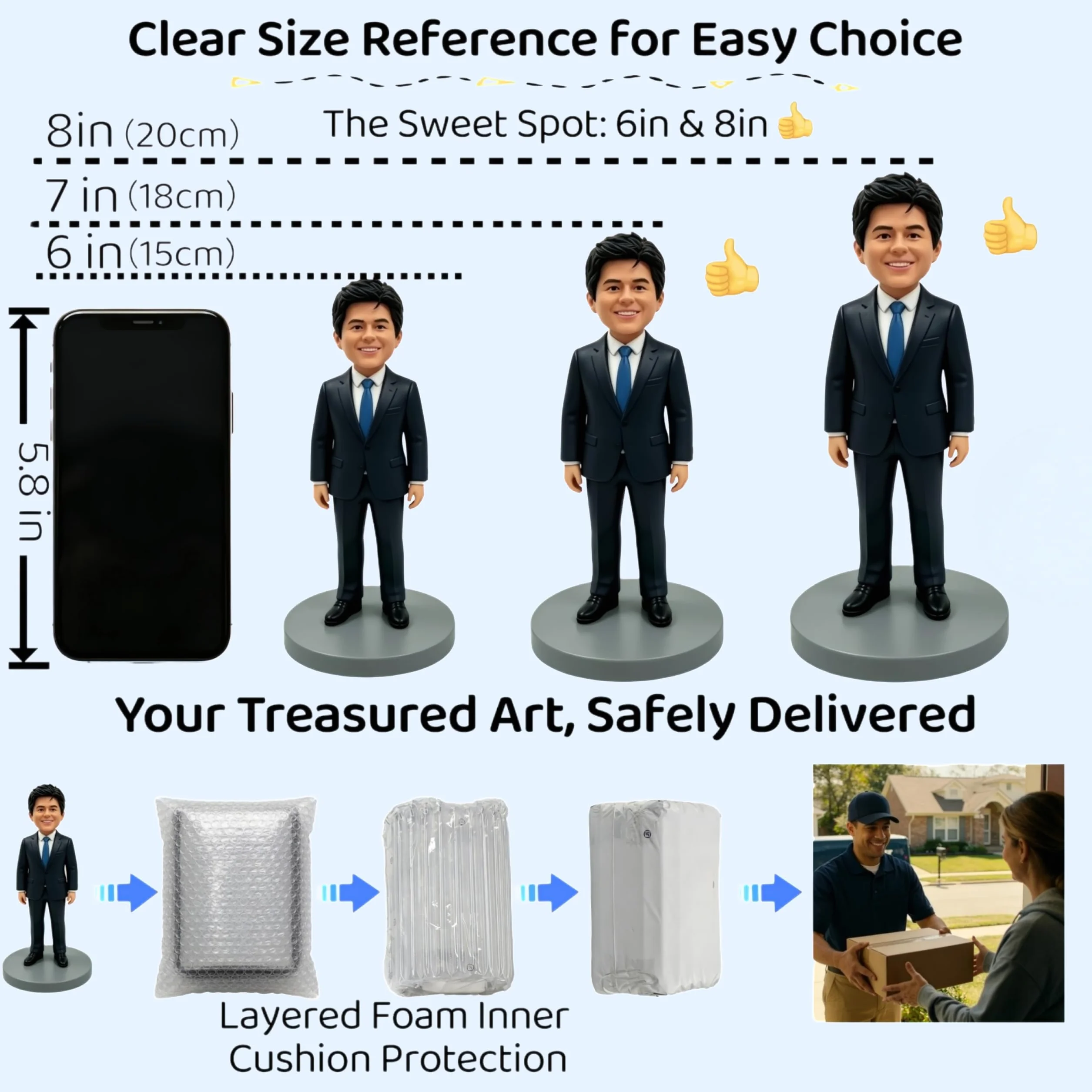 Figurine 3D personnalisée à partir de la photo, statue intégrale en argile polymère faite à la main avec étui à pinceaux de maquillage, cadeau pour appréciation d'artiste, décoration de bureau, départ