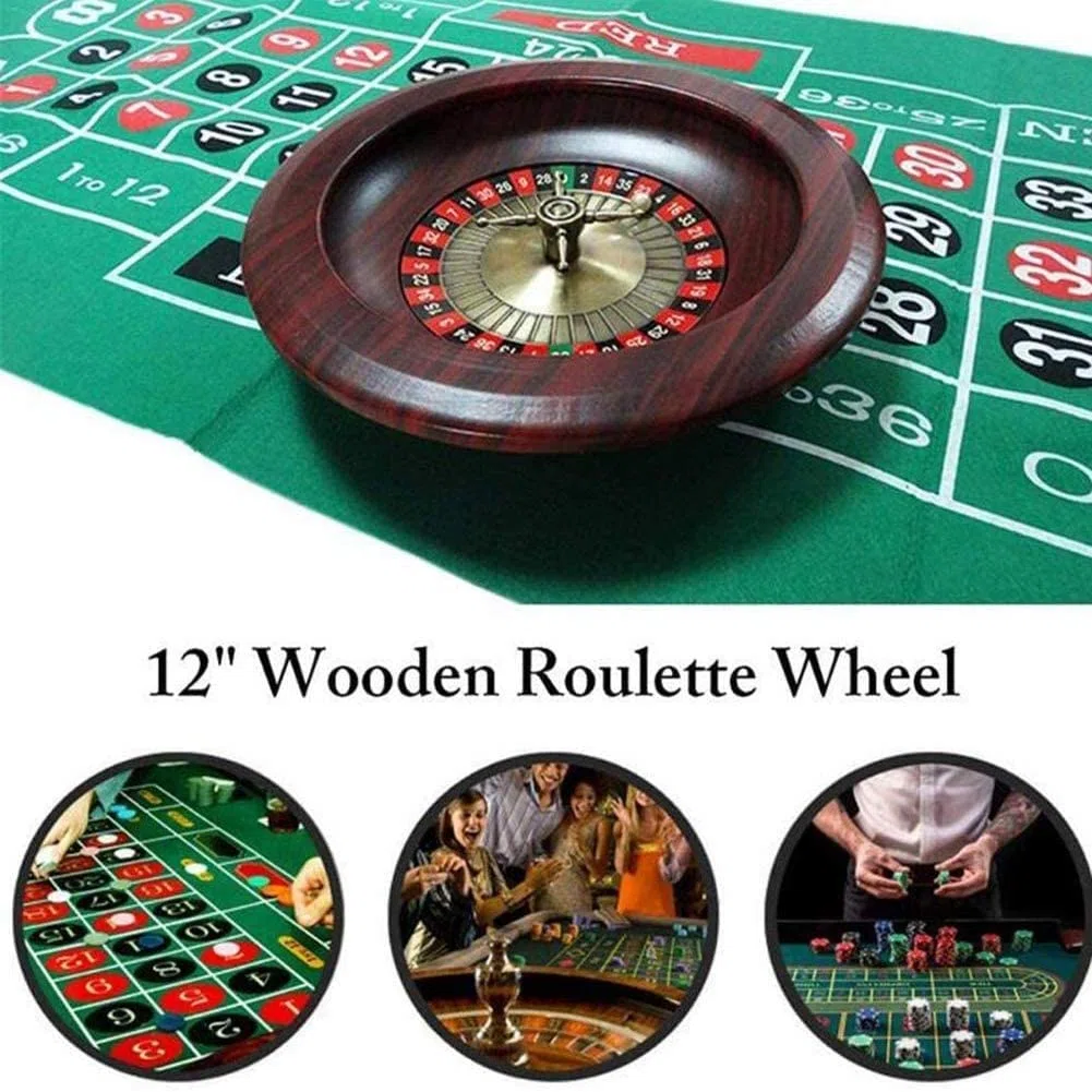 Jeu De Roulette À Roue De 12 Pouces, Jeu De Casino, Divertissement, Plateau Tournant, Jeux De Table De Loisirs, Jeu De Roulette for Adultes, Accessoire De Jeu De Table De Roulette