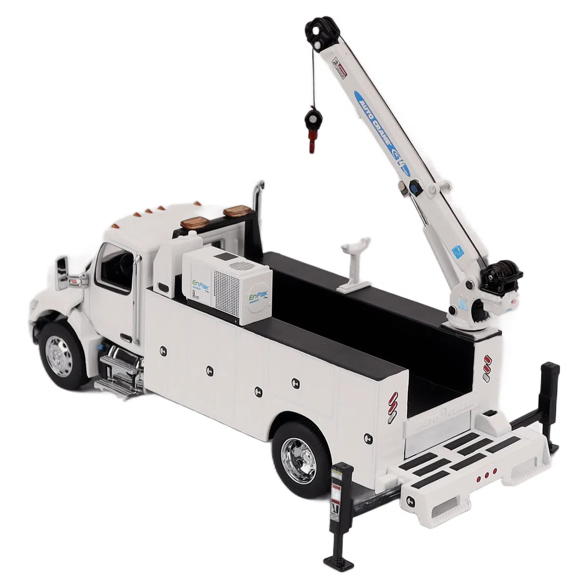 Peterbilt Modèle 536 Auto-Crane Titan85-Body HC14 Camion de travail avec Miller EnPak (blanc) – Série Transport | Modèle de collection moulé sous pression à l'échelle 1:50 71214