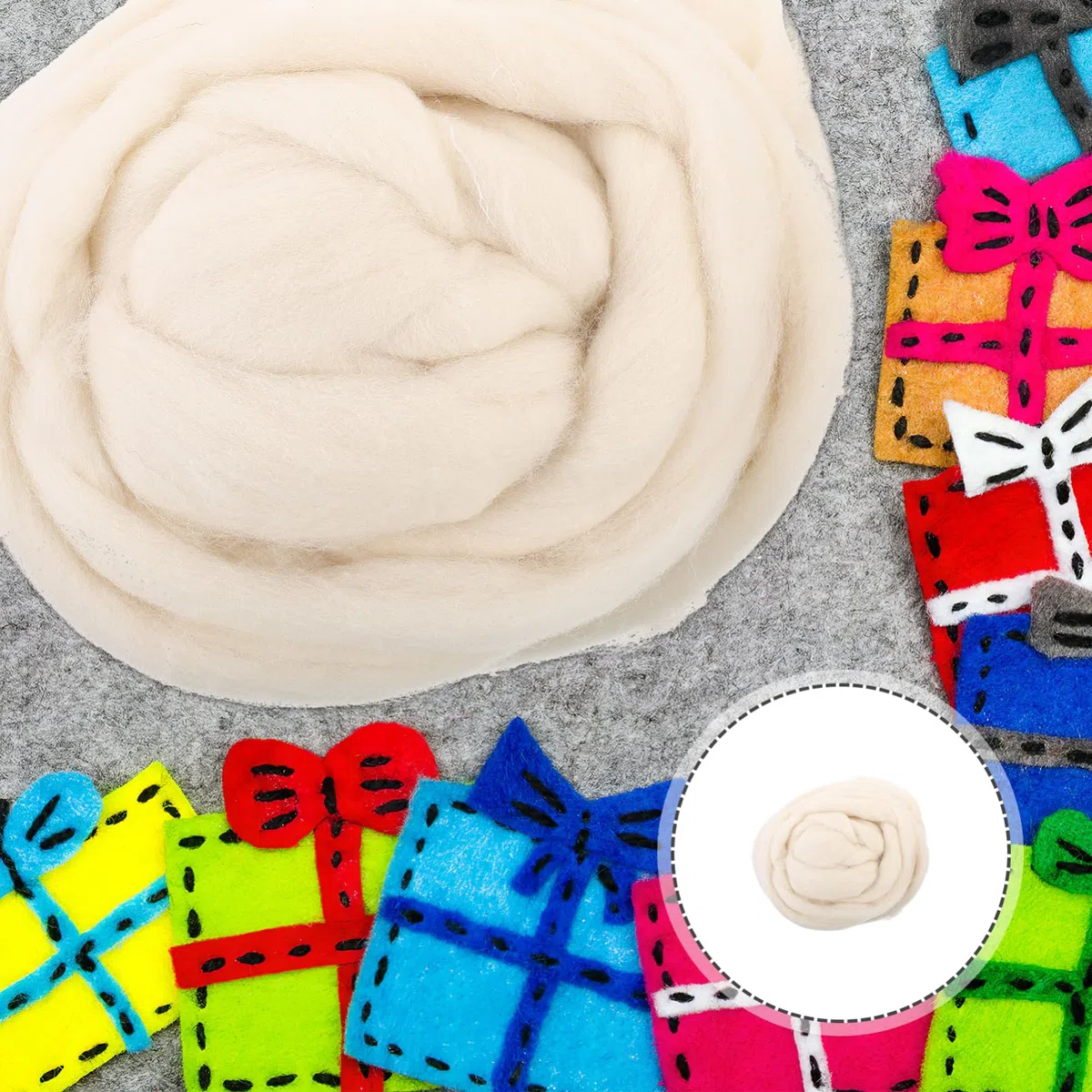 Lot De 2 Laines À Feutrer 200 G Fibres Naturelles Kit De Feutrage À Laiguille