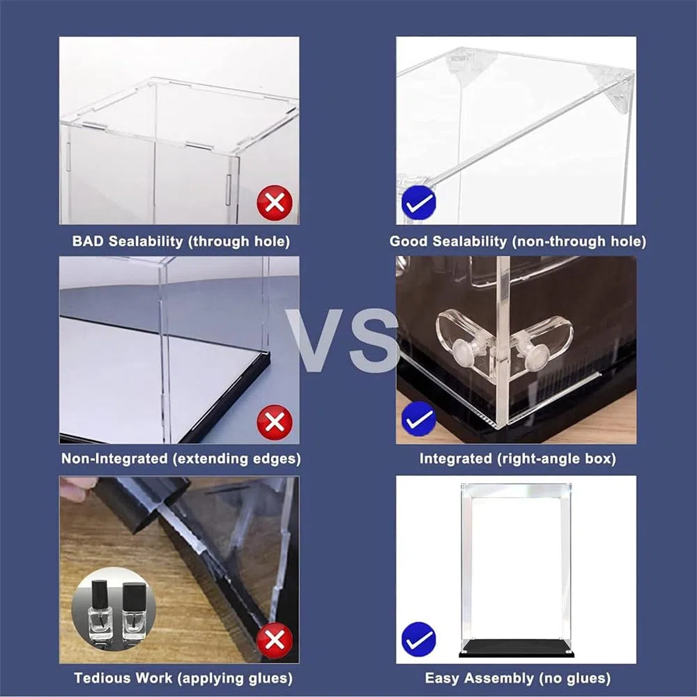 20x20x20cm 3mm Acrylique Vitrine Exposition pour Lego Creative Workbench 21265 Imperial TIE Fighter 75300 Agrabah's Palace 40613 76247 31133, Transparent Boîte de Présentation