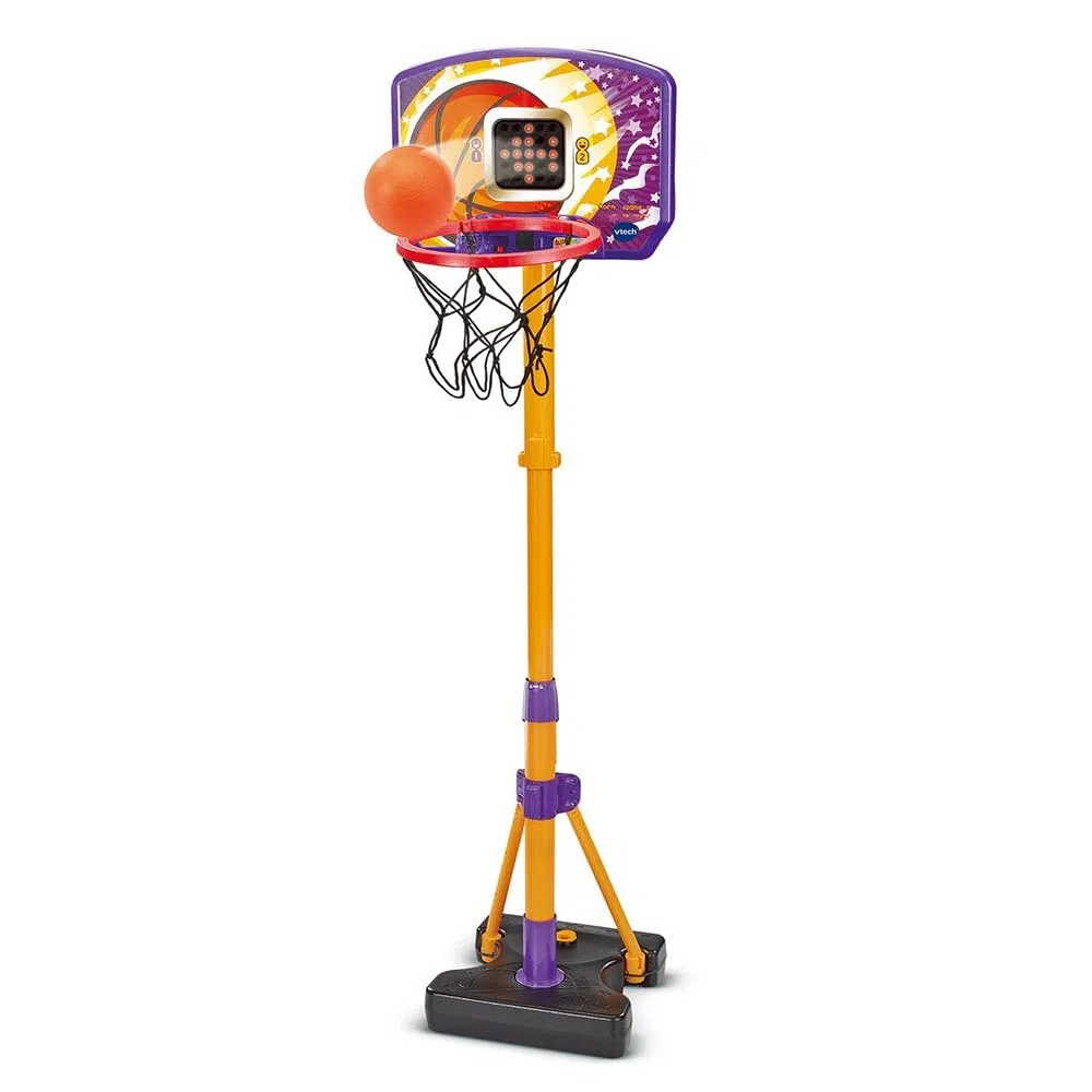 VTech - Super Panier de Basket Interactif, Jeu Basketball Enfant Électronique et Évolutif, Panier de Basket Intérieur, Hauteur Réglable 110-140 cm, Cadeau Enfant Dès 3 Ans - Contenu en Français