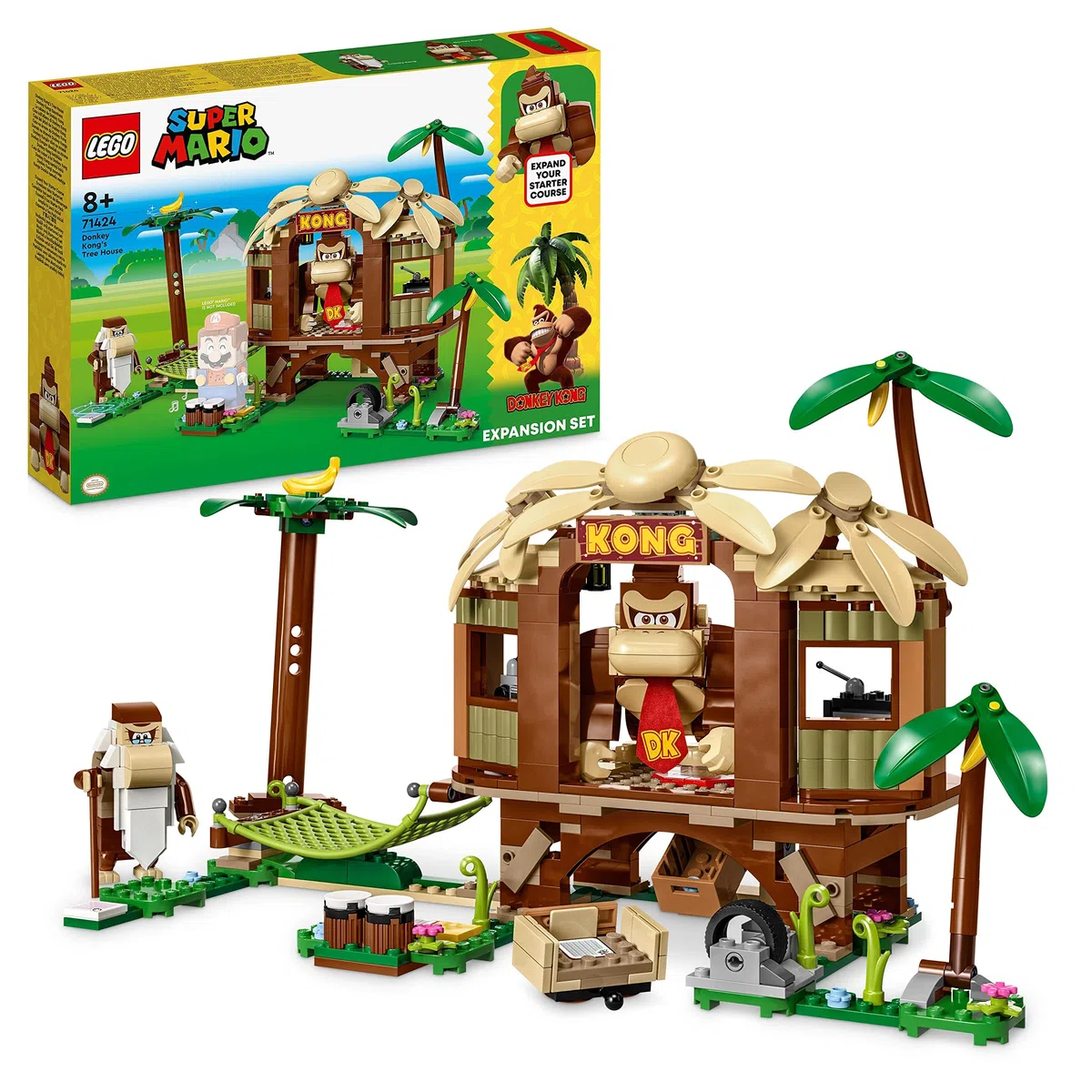 LEGO Super Mario Ensemble d'Extension La Cabane de Donkey Kong - Jeu de Construction avec 2 Personnages à Combiner avec Un Pack de Démarrage pour Enfants - Jouet Fille ou Garçon Dès 8 Ans 71424