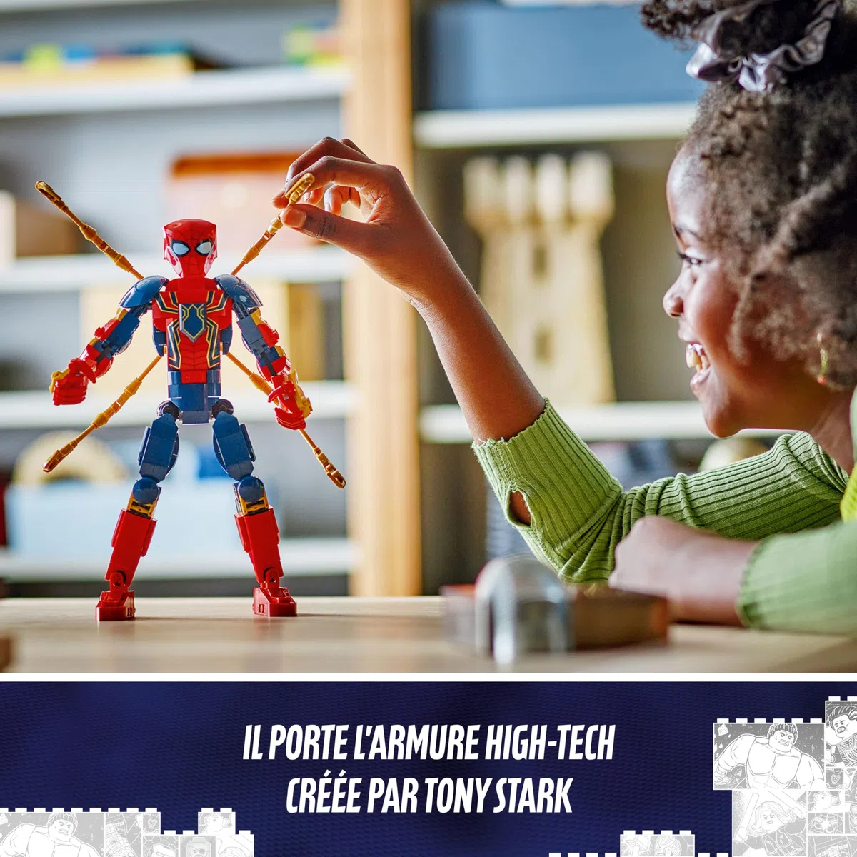 LEGO | Marvel Figurine d'Iron Spider-Man à Construire Jeu de Rôle pour Garçons et Filles dès 8 Ans, Idée Cadeau pour Enfant Fan de Spiderman et Avengers 76298