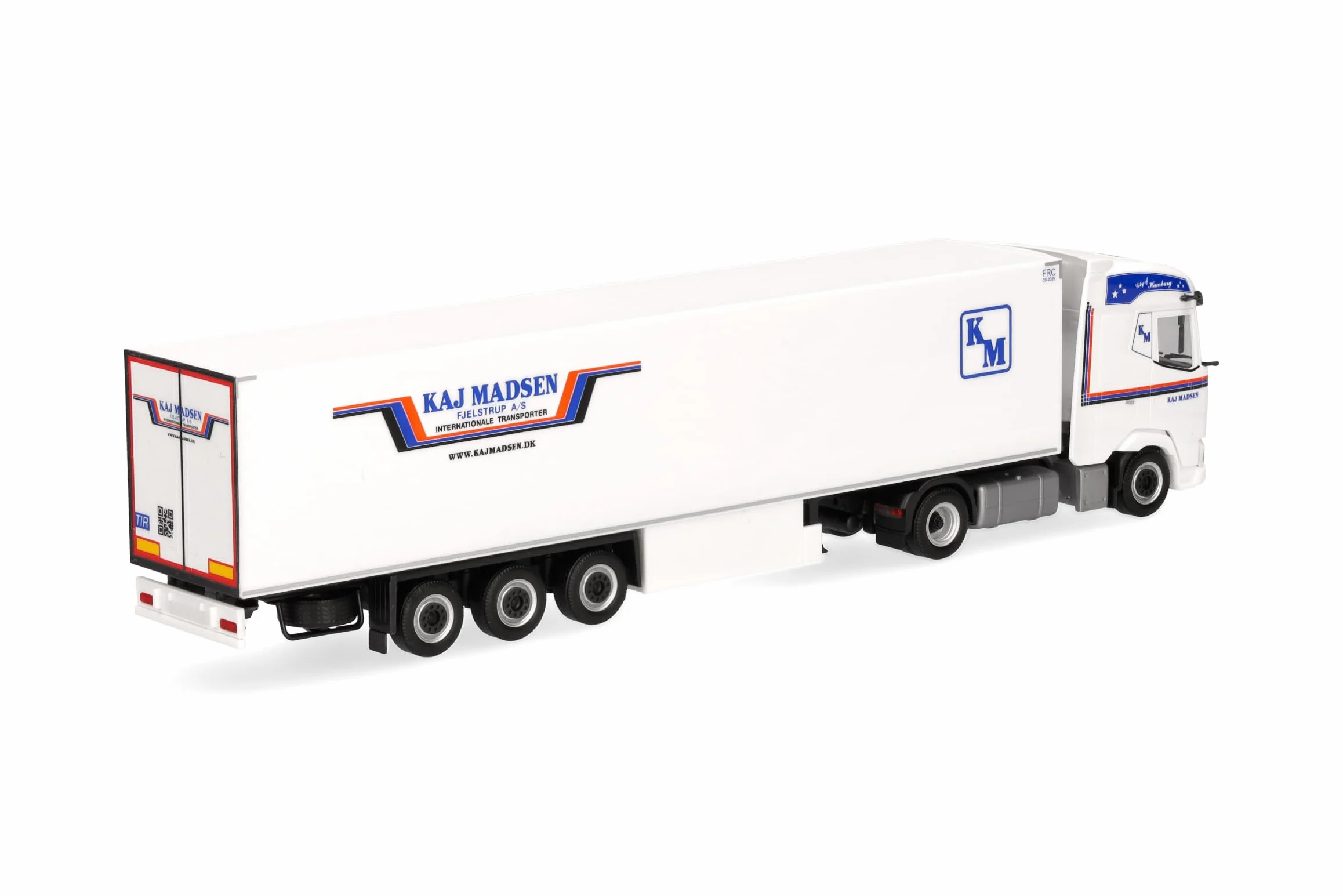 herpa modèle de Camion DAF XG Camion réfrigéré Kaj Madsen (Danemark/Kolding), Miniature à l'échelle 1:87, pièce de Collection, fabriqué en Allemagne, Plastique