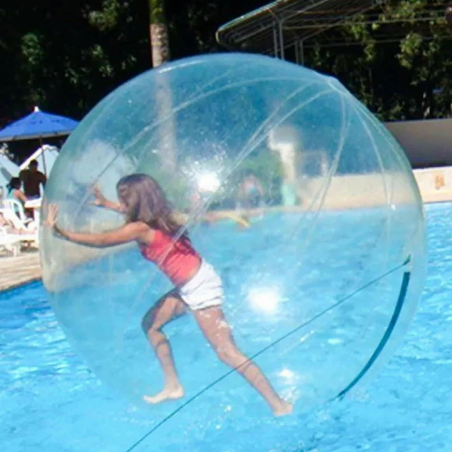 Ballon de marche gonflable avec pompe à air électrique, boule transparente Zorb pour s'amuser en toute sécurité dans la piscine ou le lac