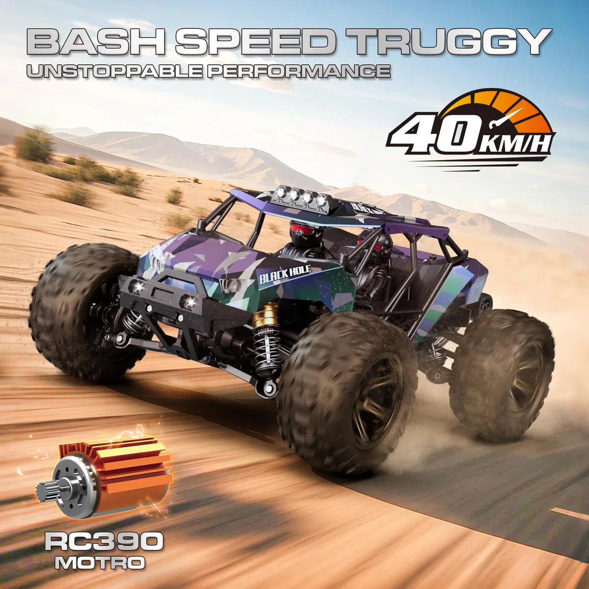 Voiture Télécommandée 1:14 RC Car 4x4 40 km/h pour Adultes et Enfants, Truck Tout Terrain avec 2 Batteries 1300mAh et 2 Jeux de Pneus, Voiture Radiocommandée Compacte Étanche | Camion télécommandé tout-terrain avec 2 batteries de 1300 mAh et 2 jeux de pne