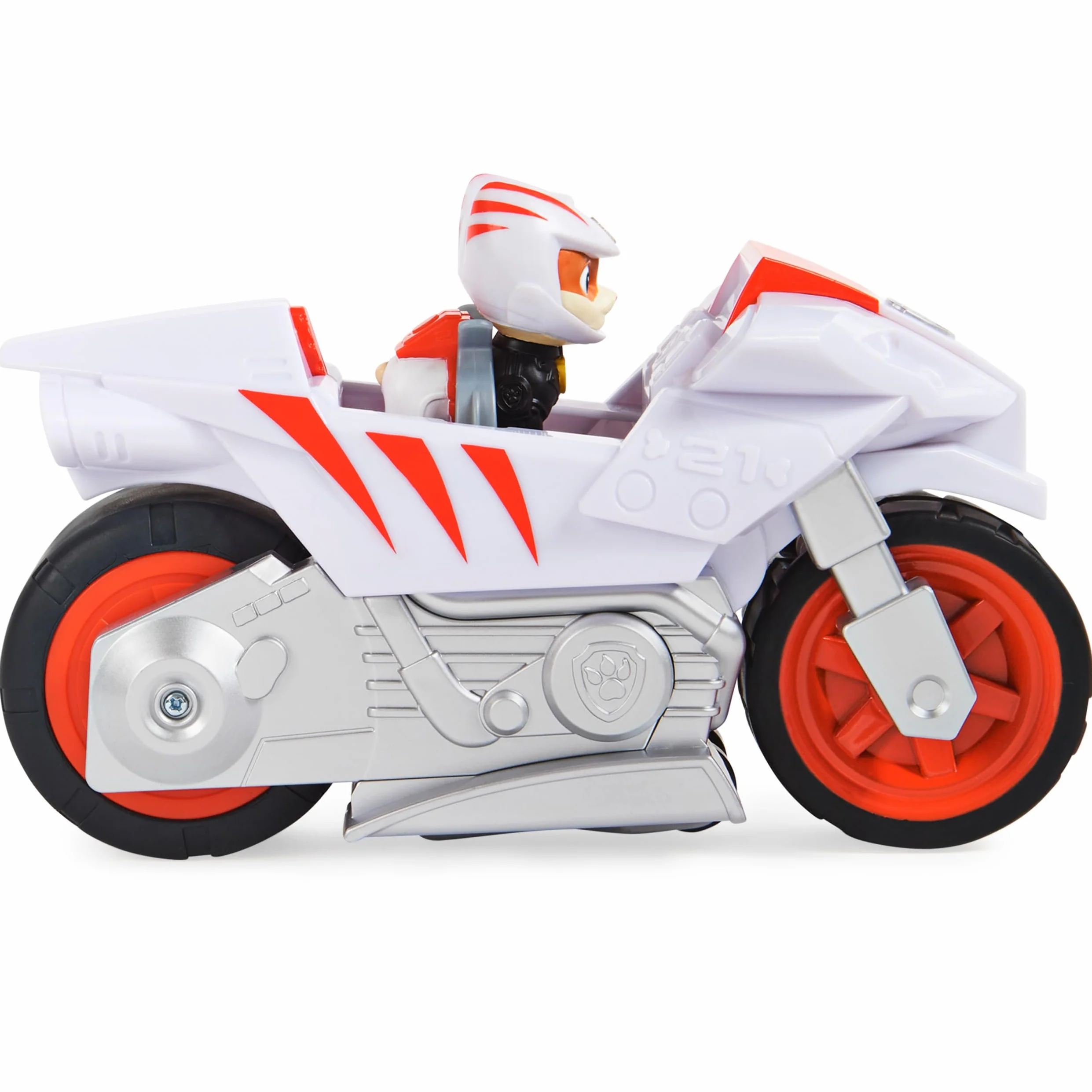 Paw Patrol, Moto Pups Wildcat’s Deluxe Pull Back Motorcycle Vehicle with Wheelie Feature and Figure