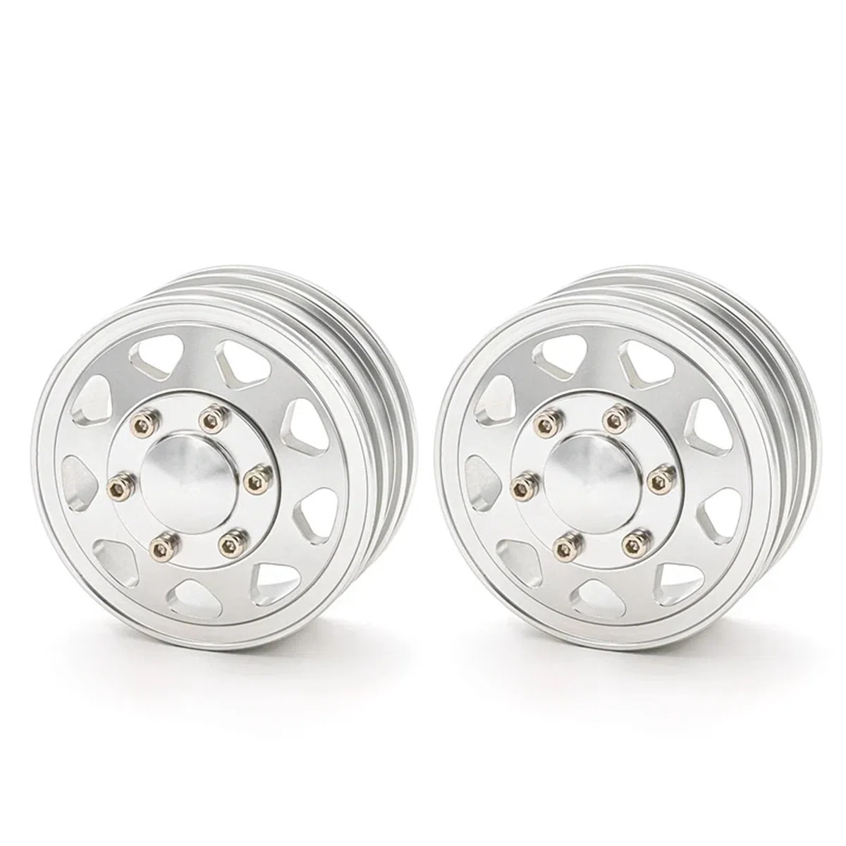 RC Pneus Jante Compatible avec Tamiya 1/14 RC Camion Benne Voiture 1 Paire en Alliage D'aluminium Avant Arrière CNC Roues Métal Jante Accessoires De