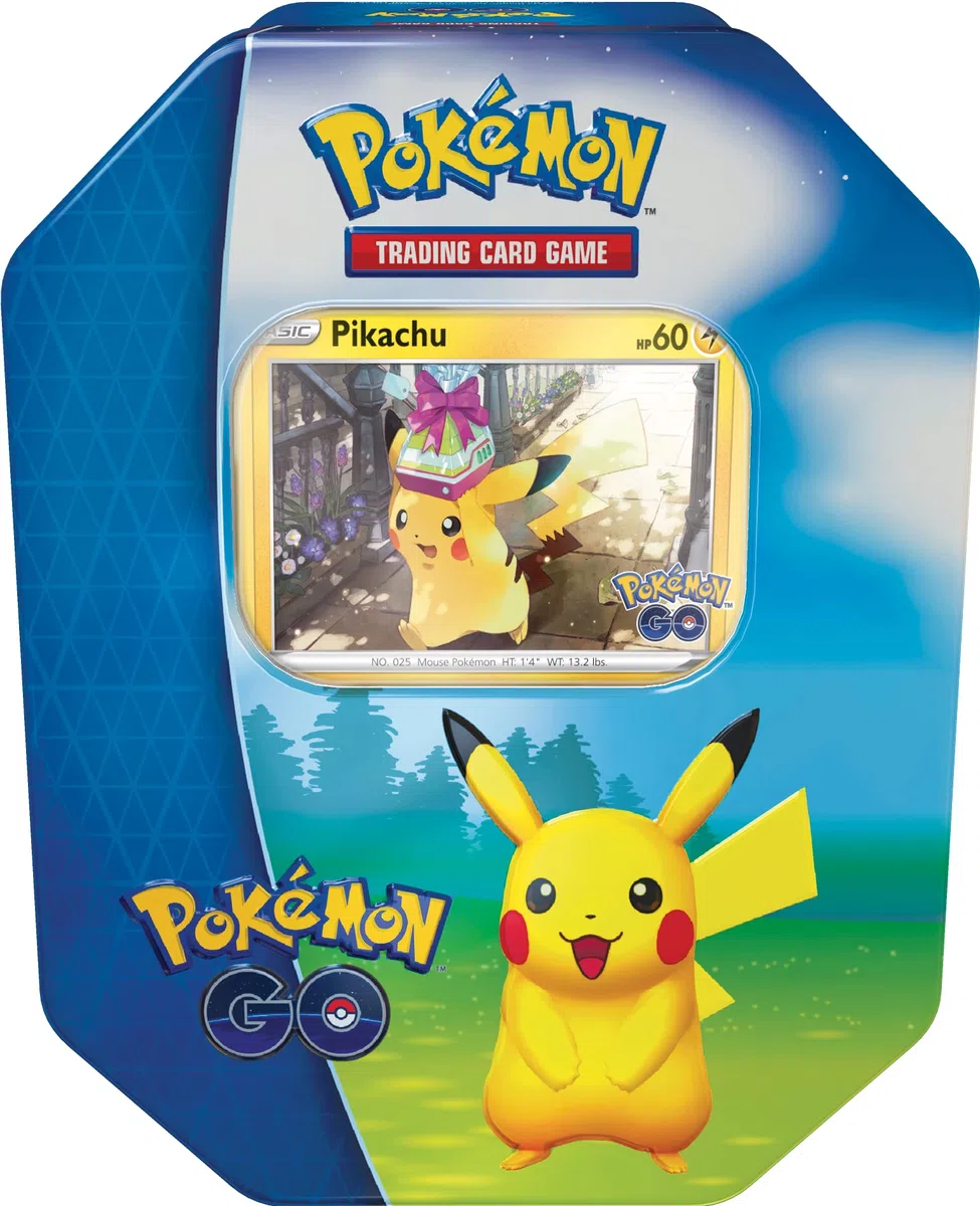 Pokémon TCG : GO Tin - Pikachu (2 Cartes en Aluminium et 4 boosters)