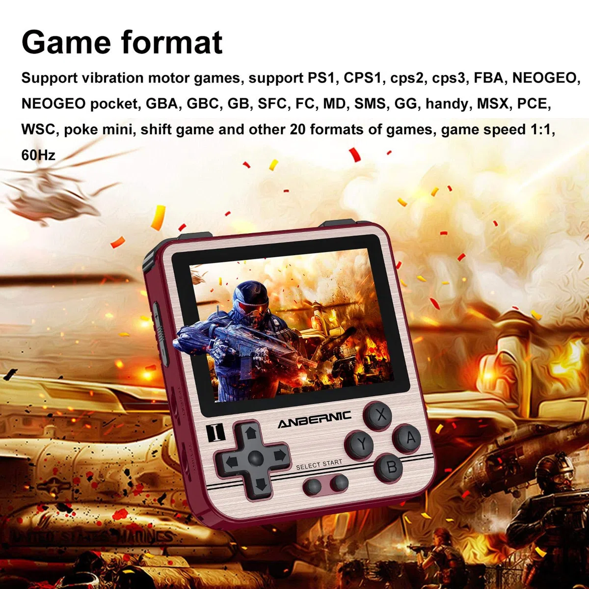 Consoles de Jeux Portables, RG280V Console de Jeux Retro de Jeux, Intégré 2500 Classique Jeux 2.8 Pouces IPS écran Console de Jeux vidéo Portable Joueur de jeu rétro classique de Lecteurs de musique