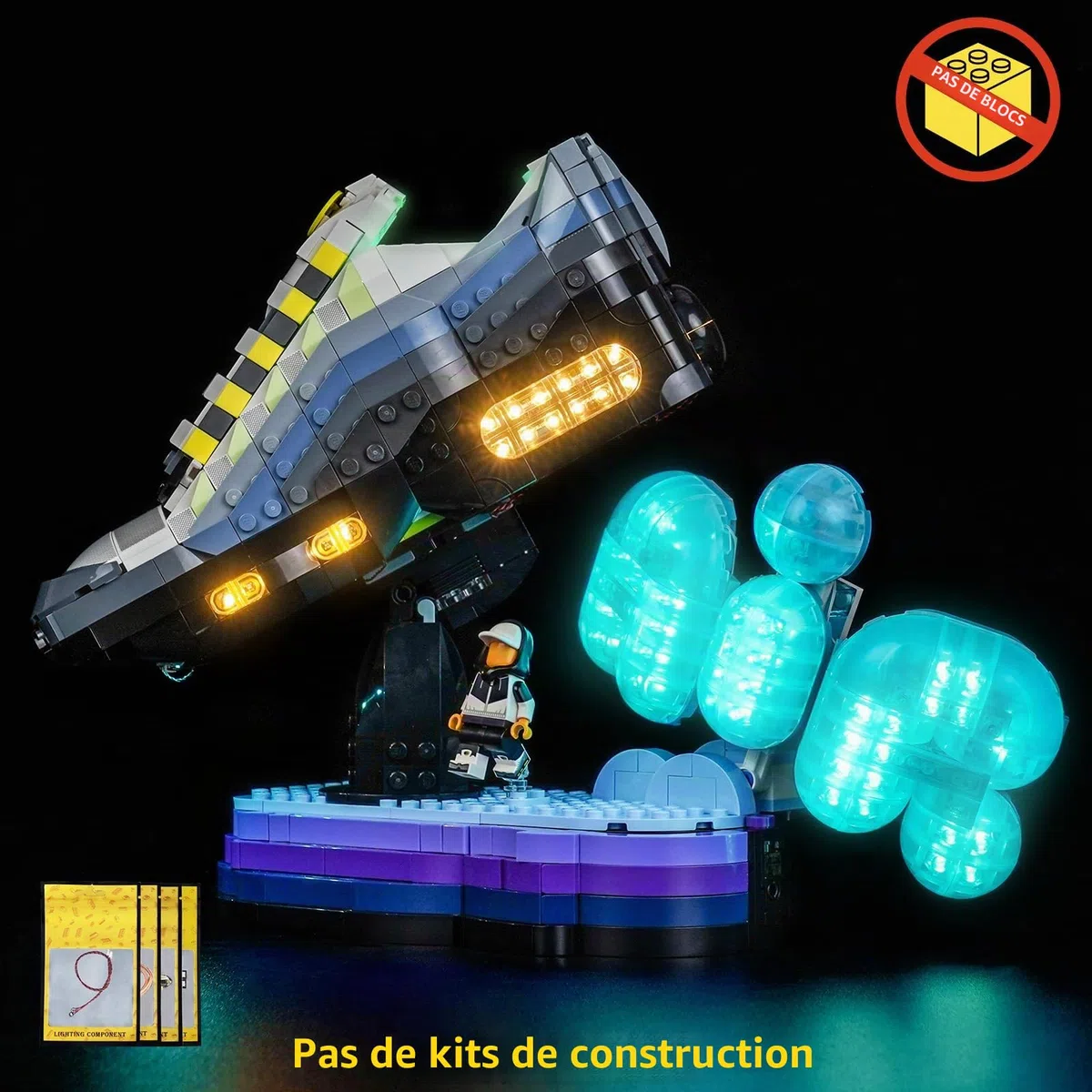 Lot de 95 lampes LED compatibles avec Lego 43025 Nike Air Max (pas de modèle) - Kit d'éclairage décoratif compatible avec Lego Nike Air Max - 95 blocs de construction