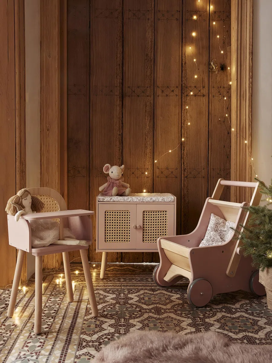 VERTBAUDET Chaise Haute en cannage et Bois Multicolore TU