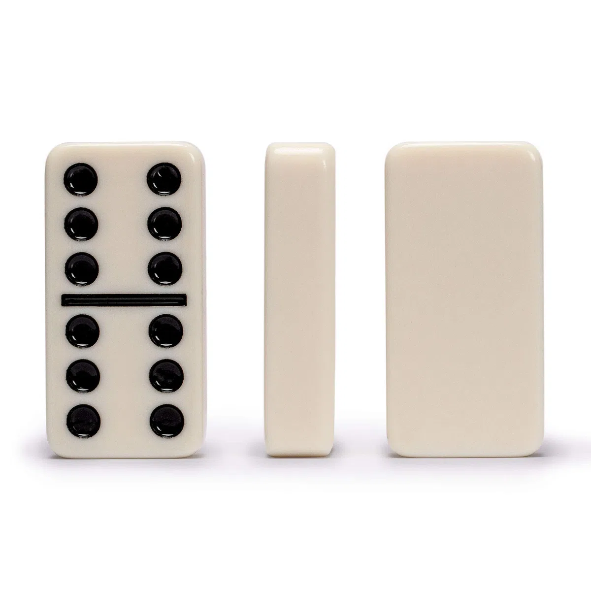 Yellow Mountain Imports 28 Tiles Double 6 Dominoes (Pips/Dots) Game Set - Jumbo Tournament Size Dominos with Dark Oak Wood Case